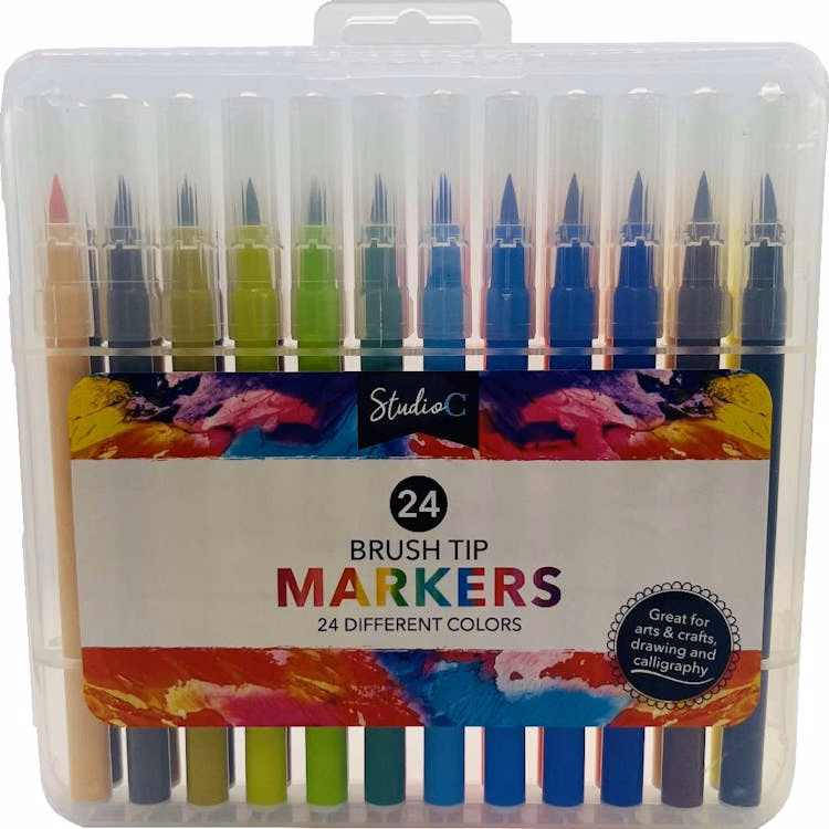 Brush Tip Markers - 24 Set