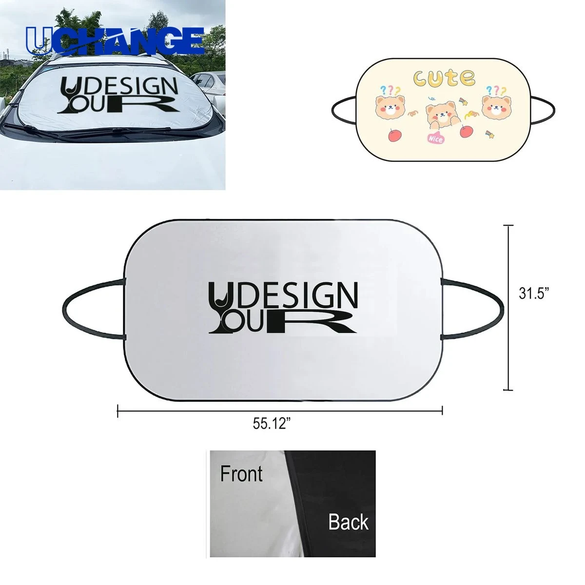 Custom Foldable Universal Car Windshield Sunshade 1
