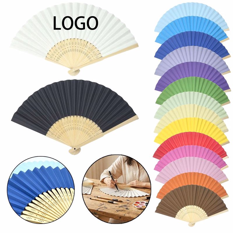 DIY Blank Colored Paper Fans