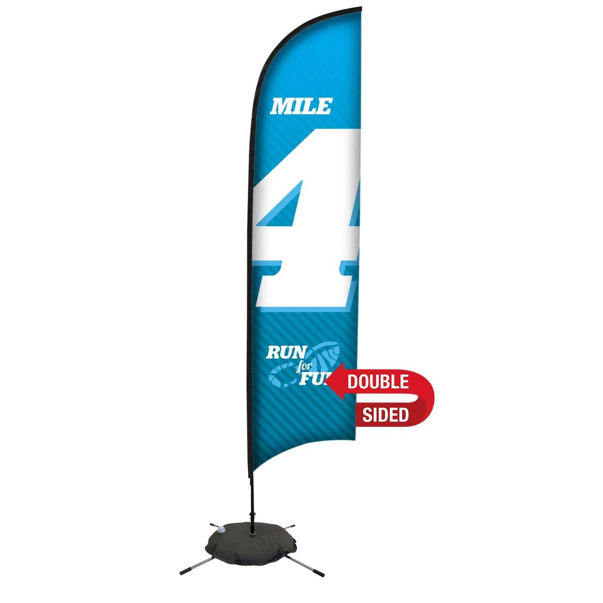 13' Premium Razor Sail Sign Kit (Double-Sided with Scissor Base) 1