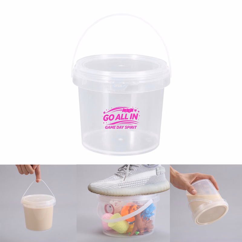 67oz Handheld Transparent Beverage Bucket with Lid