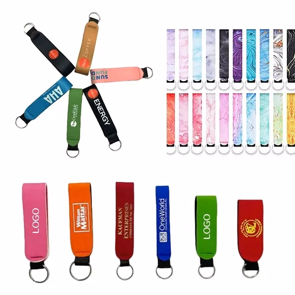 Neoprene Wristlet Keychain Lanyard with Anti-Loss