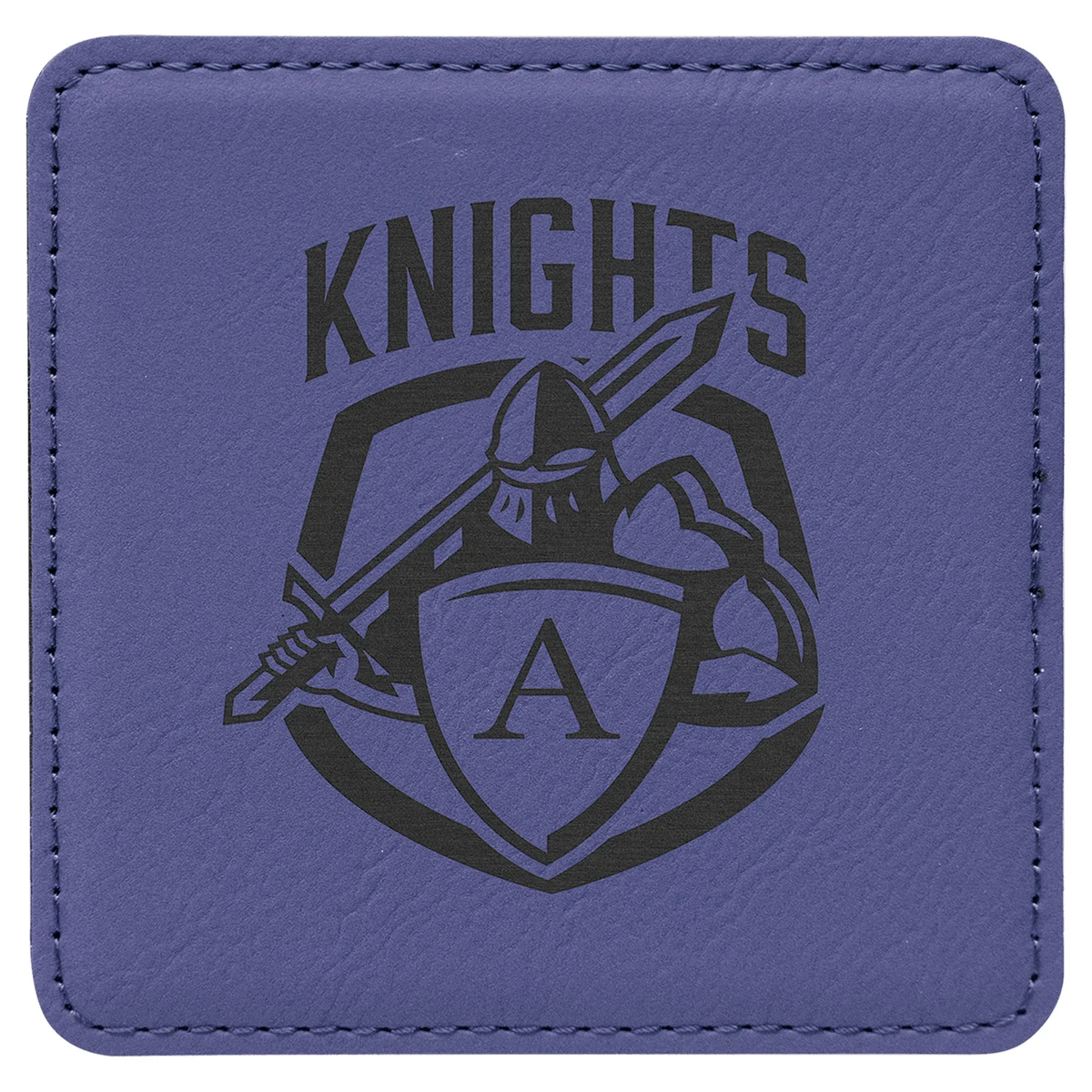 4" x 4" Square Purple Leatherette Coaster 1