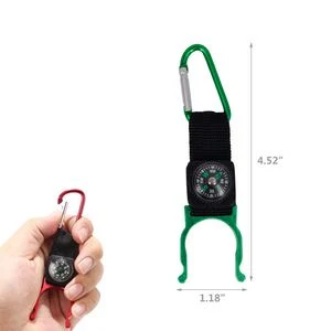 Versatile Carabiner Strap Bottle Holder With Compass Key Chain 1