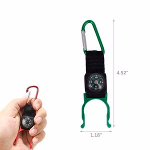 Versatile Carabiner Strap Bottle Holder With Compass Key Chain