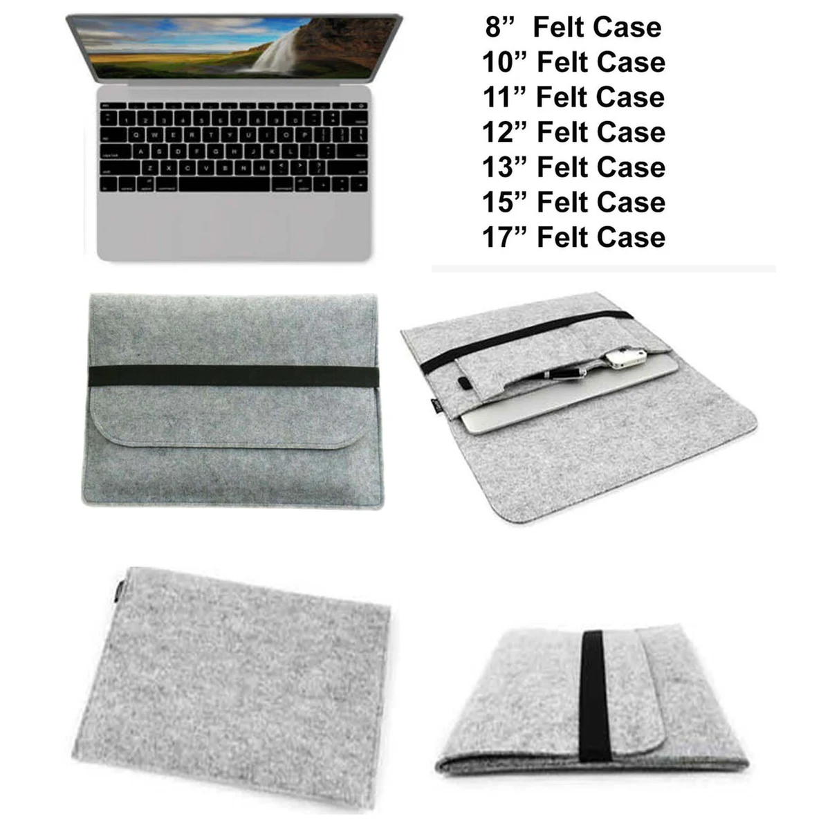 iBank ® 8" Felt Sleeve Case with pocket for Tablet 1