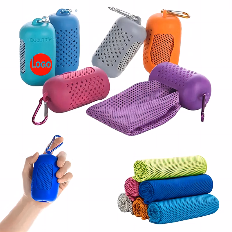Quick Drying Ice Towel  With Hanging Silicone Case