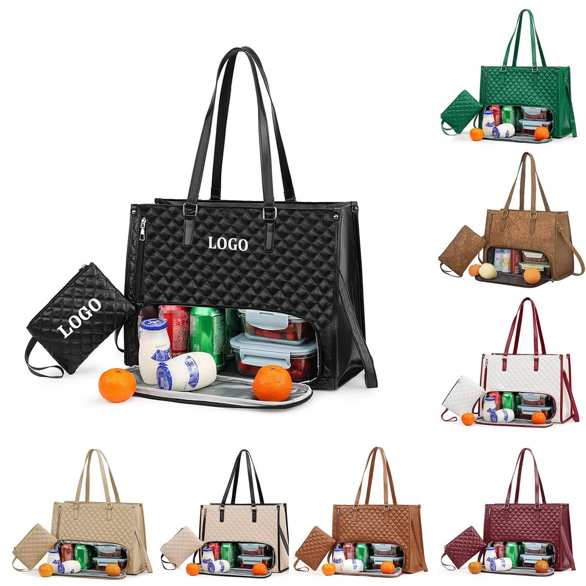PU leather Lunch Tote Bag 1