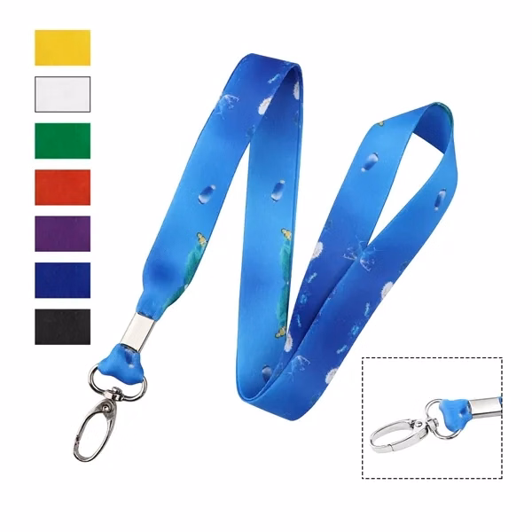 Custom 36" x 3/4" Polyester Badge Lanyard with Oval Clasp — Conference ID Holder