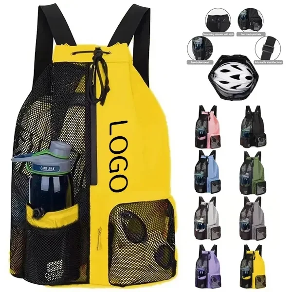 Breathable Quick-Dry Mesh Drawstring Backpack 1