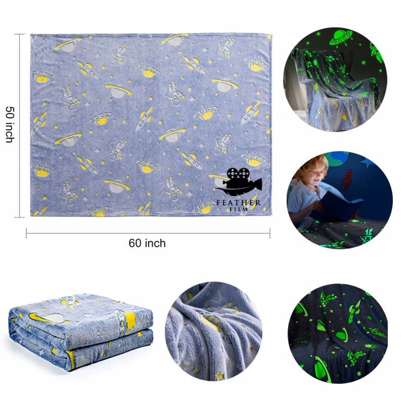 Flannel Fleece Throw Kids Luminous Blanket