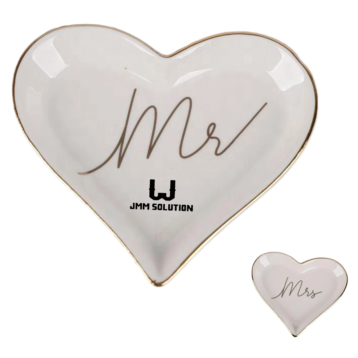 Ceramic Heart Shape Ring Holder Jewelry Tray 1