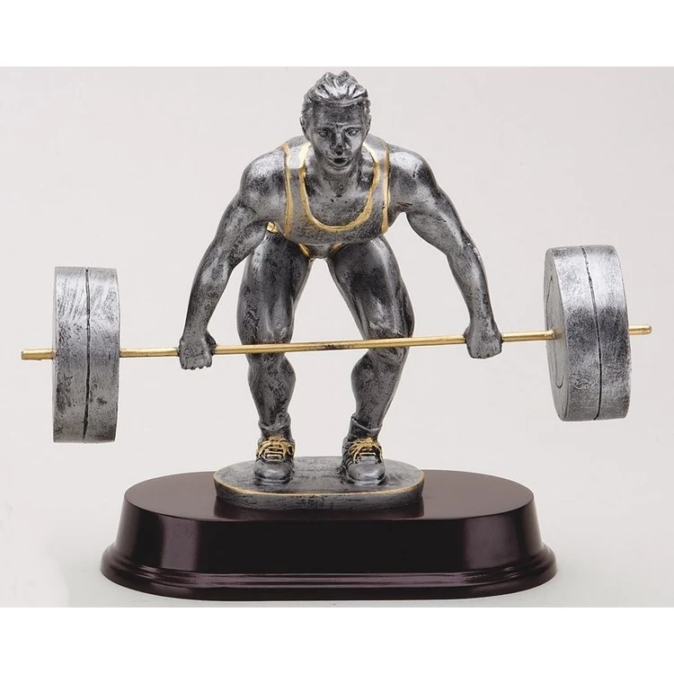 8 1/2" Tall Dead Lift Male Weightlifting Figure Award 1