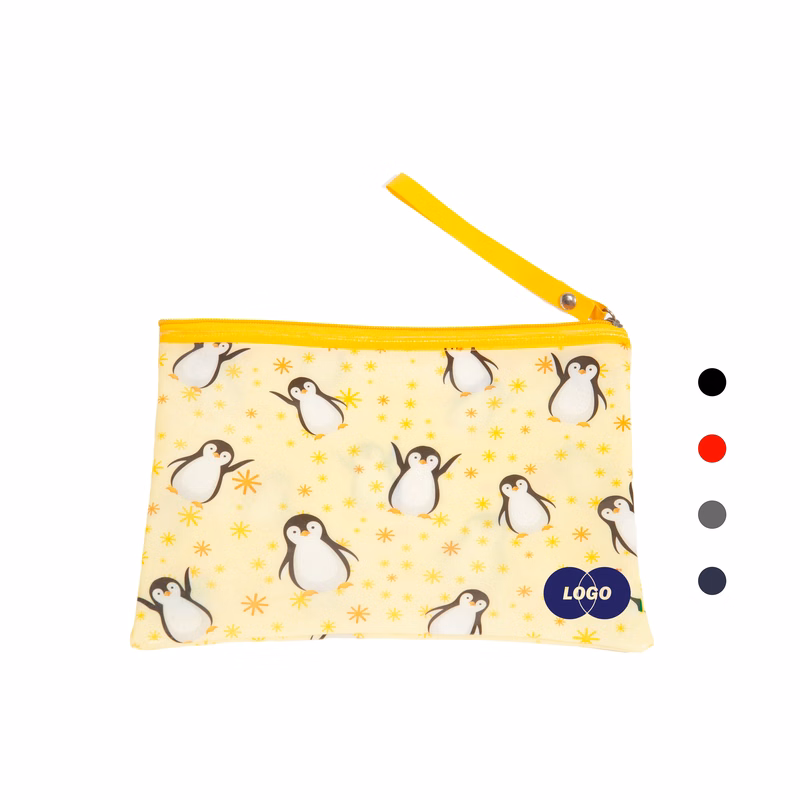 Penguin Print Zipper Pouch