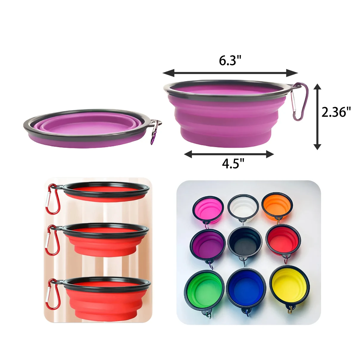 MOQ 50 PCS Portable Foldable Pet Bowl 1