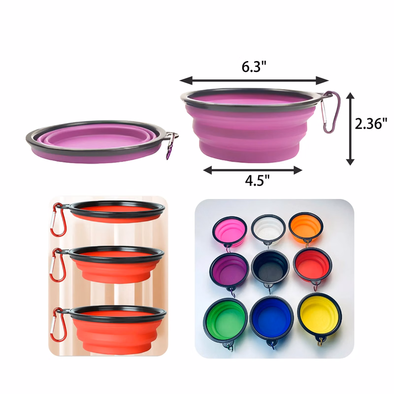 MOQ 50 PCS Portable Foldable Pet Bowl