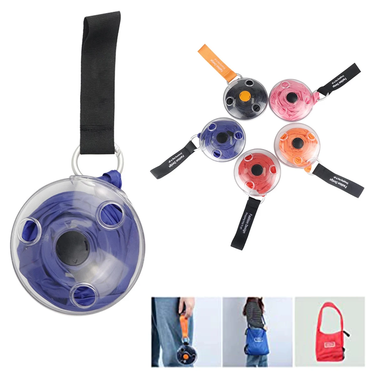 Keychain Reusable Roll up Shopping Bag 1