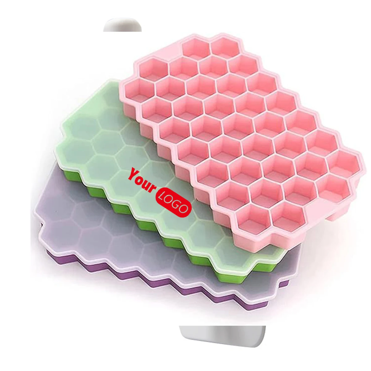Silicone Honeycomb Ice Cube Trays With Lid 1