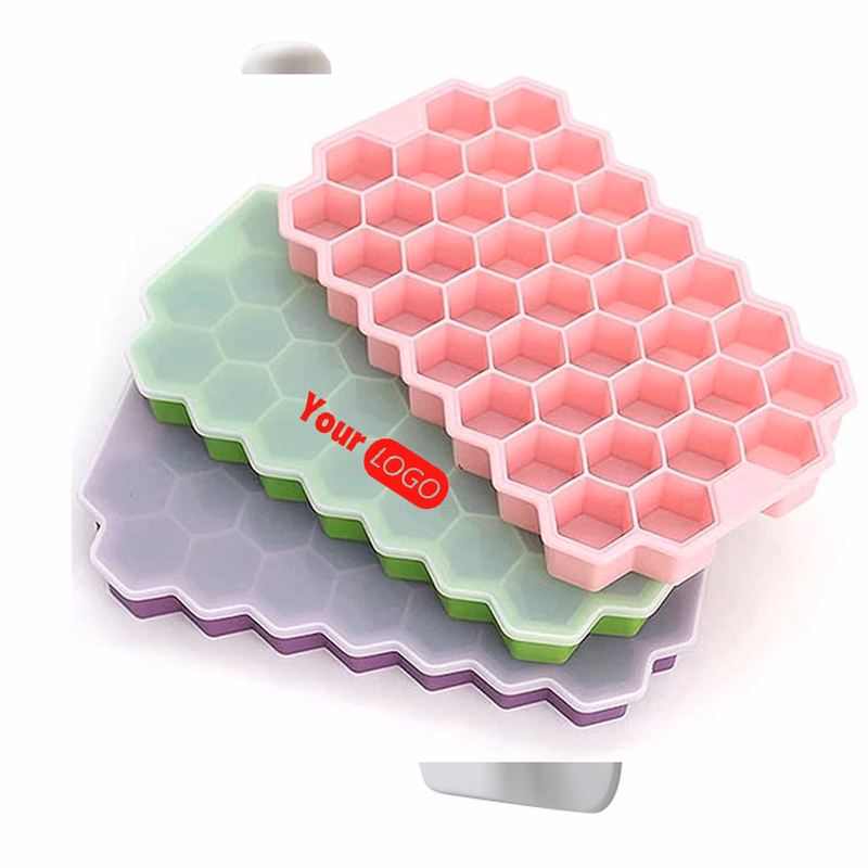 Silicone Honeycomb Ice Cube Trays With Lid