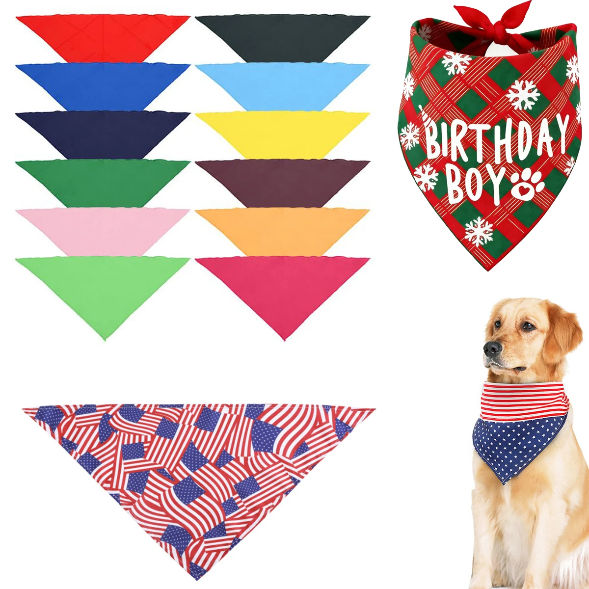 Triangle Pet Cat Dog Polyester Bandanas Bib 1