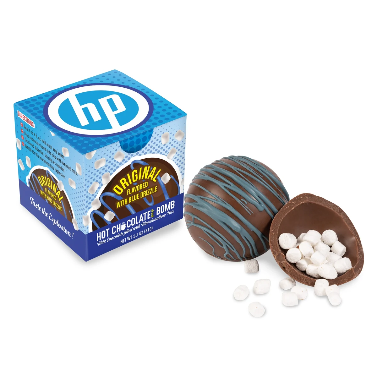 Blue Drizzle Hot Chocolate Bomb in Full Color Gift Box 1