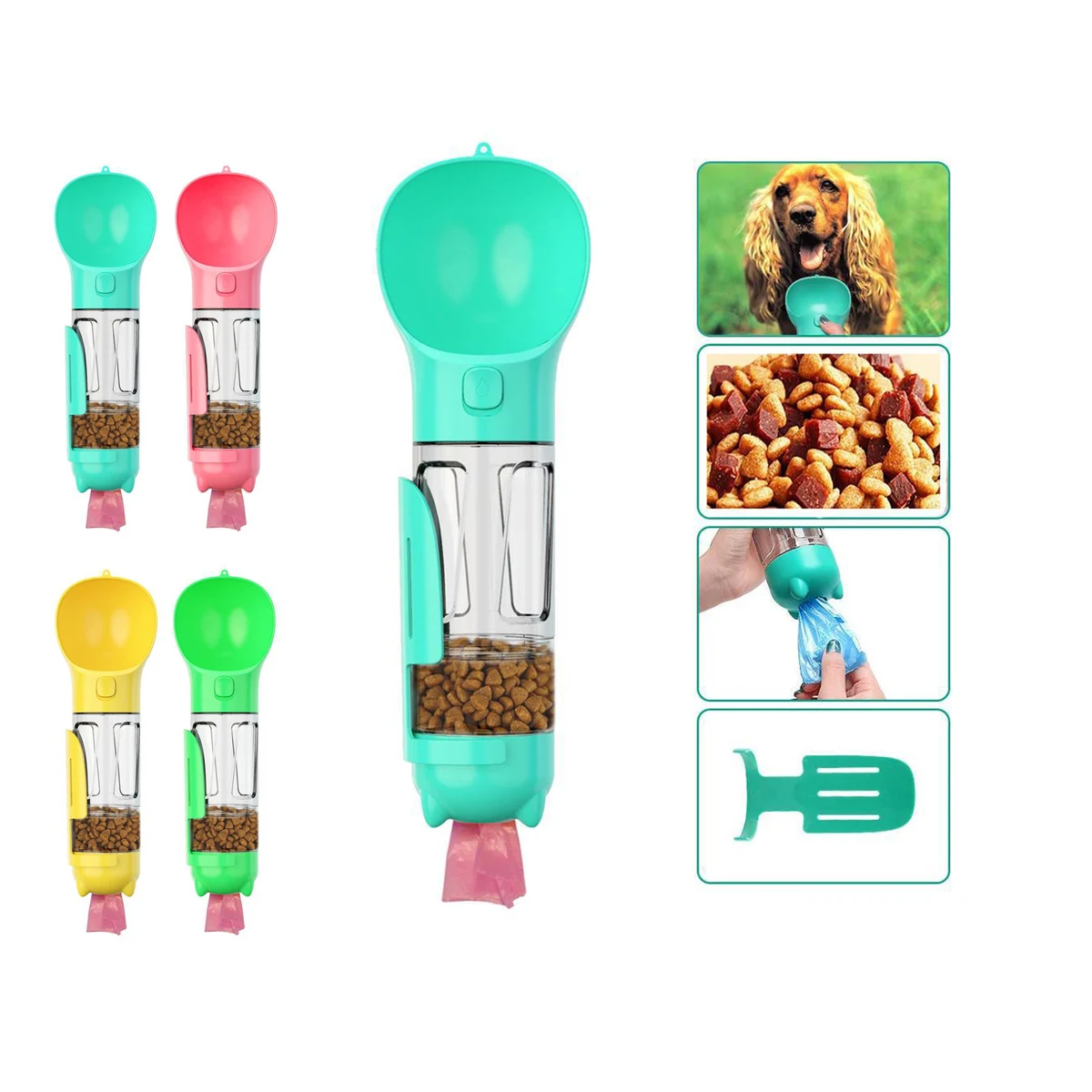 300ML Pet Water Bottle with Food Container And Poop Bag 1