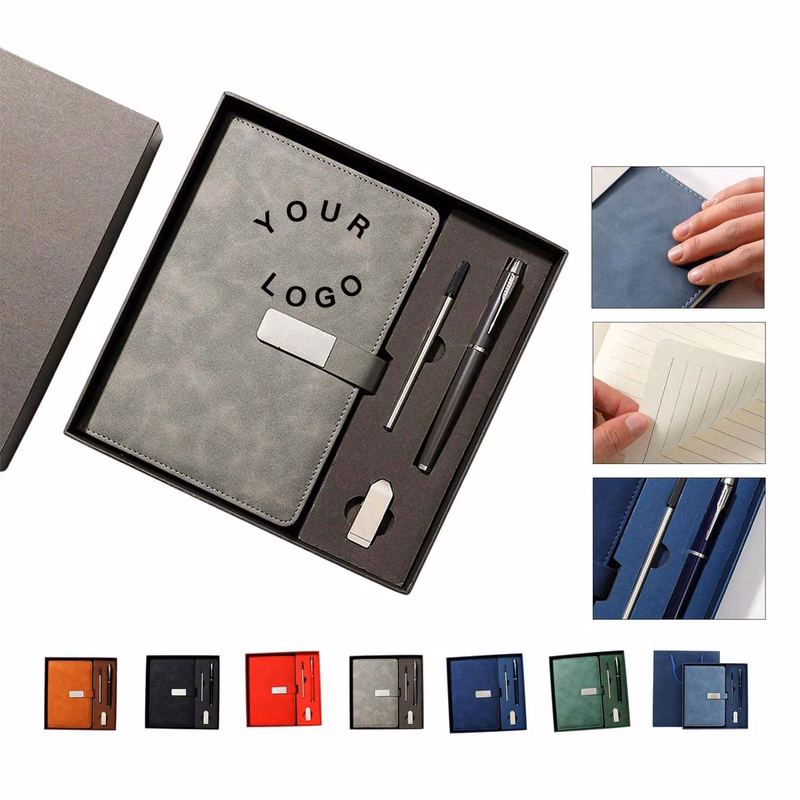 Portable Faux Leather Notebook with Snap Design