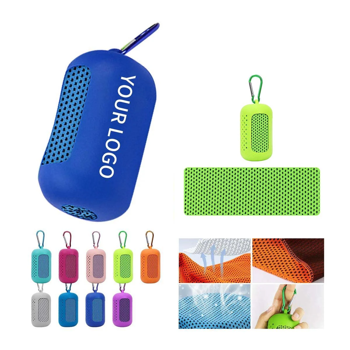 Fast Drying Polyester Towel with Clip for Easy Carry 1