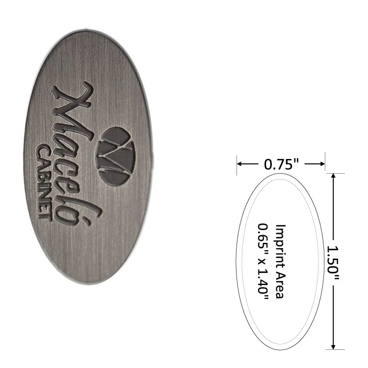 Oval 0.75" Polished Nickel Etched Lapel Pin - USA Made 1