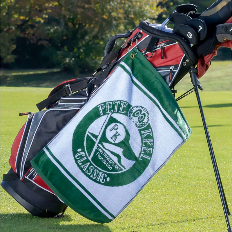 12"x 20" Sublimated Plush Microfiber Golf Towel w/ Grommet & Carabiner