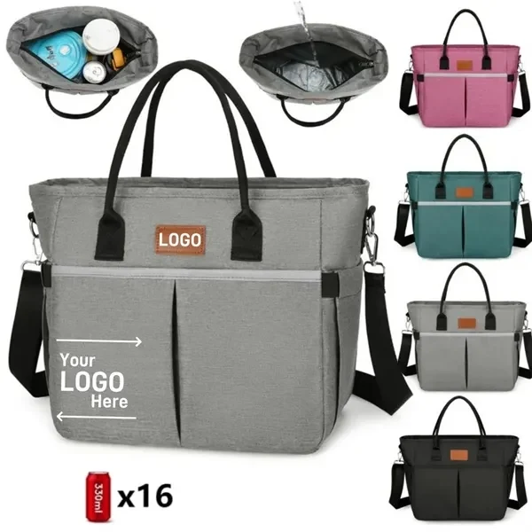 Lunch Cooler Tote with Drinks Holder for Adults 1