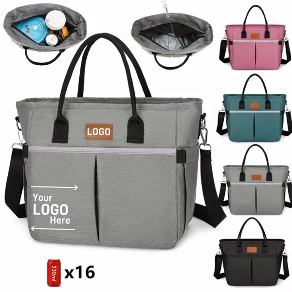 Lunch Cooler Tote with Drinks Holder for Adults