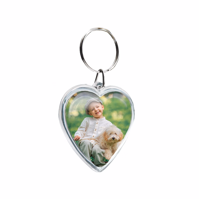 Custom Printed Heart Keyrings – Crystal-Clear Acrylic Promo Gifts & Fan Merchandise