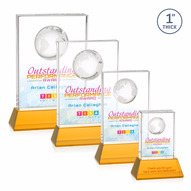 Ambassador VividPrint™ Award on Base - Amber
