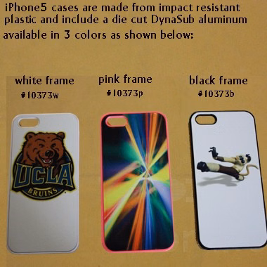Black Frame Iphone 5 Case with White Sublimatable Aluminum Plate for Full Color Sublimation