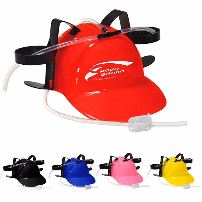 Fun Party Hat for Beer Soda Drinking Helmet with Straw