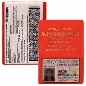 Copy Guard Vinyl Insurance Card Holder w/ Extra Pocket