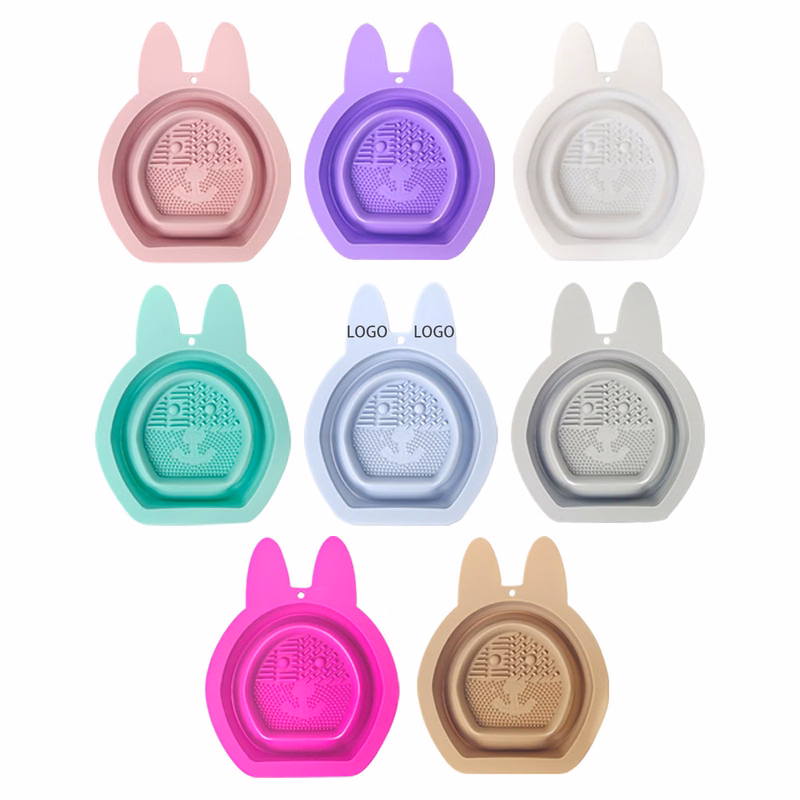 Silicone Cosmetic Brush Cleaner Mat Portable Washing Tool Scrubber-- Rabbit Shape