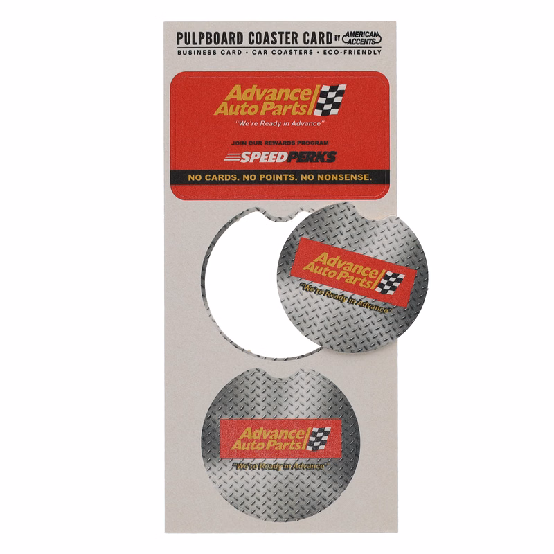 Coaster Card Pulpboard 35 pt Car Coaster 3.875" x 8.500" Digital Print