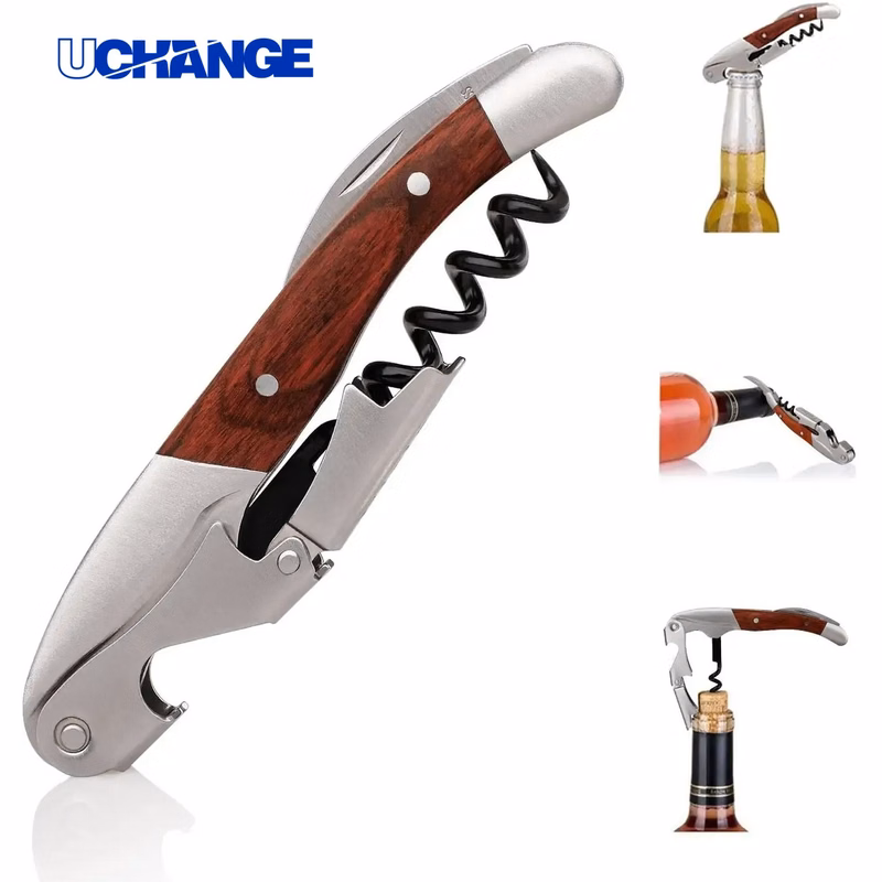 Advanced Stainless Steel Bottle Opener with Wooden Handle Bar Tool
