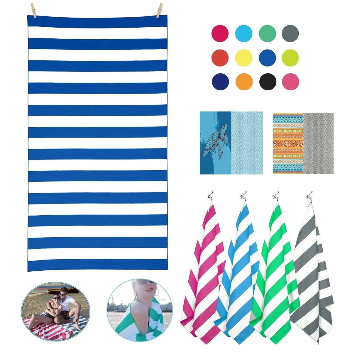 Strip Quick Dry Beach Towels 1