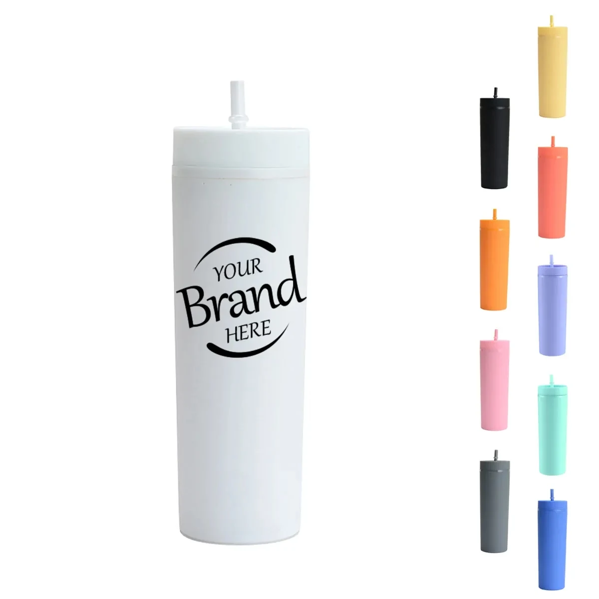 16oz Plastic Sport Water Bottle With Straw 1