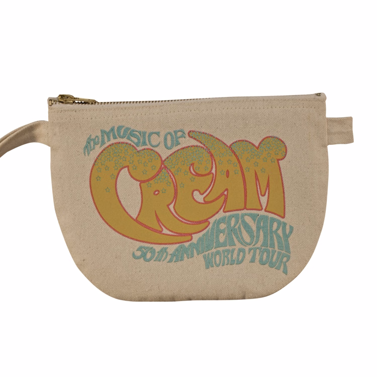 Natural U Shape Brass Zipper Cotton Bag