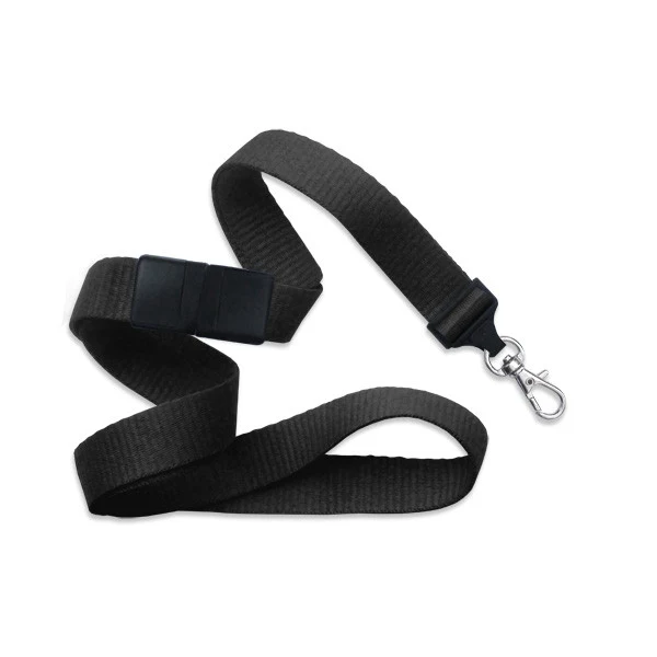5/8" Blank Breakaway Lanyard w/Lobster Claw (Black) 1
