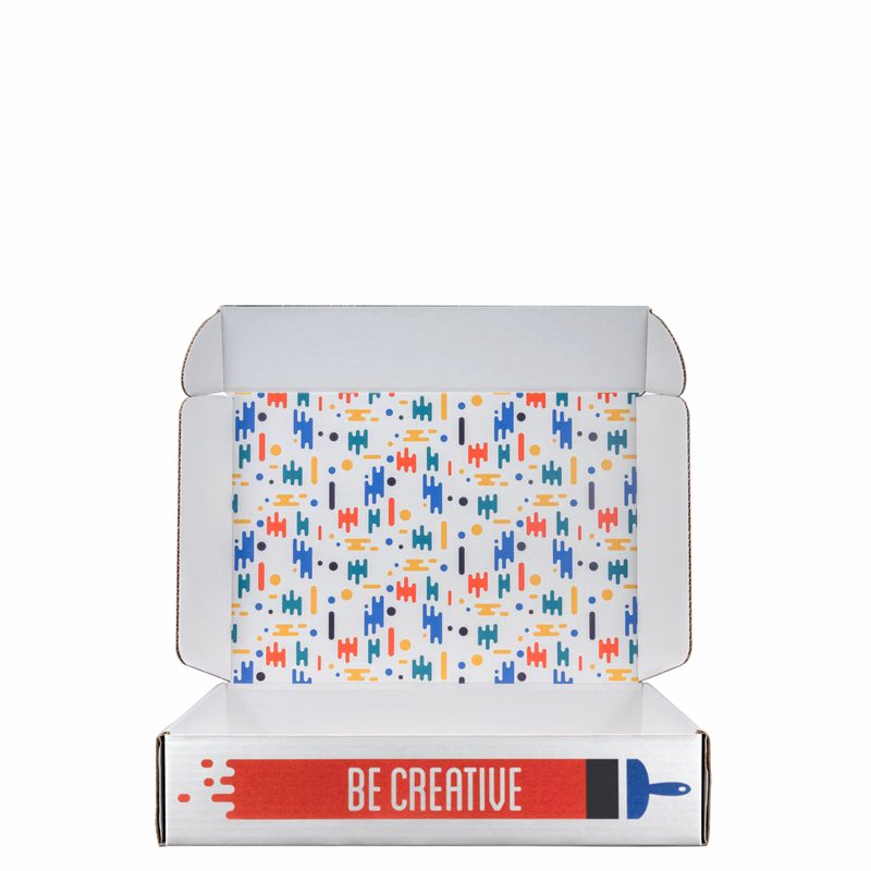 Mailing Box, B-Flute14" x 10" x 3" - White - E - 420 sq in