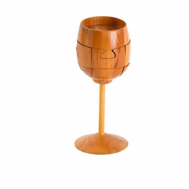 Unique Mahagany Wine Cup Puzzle