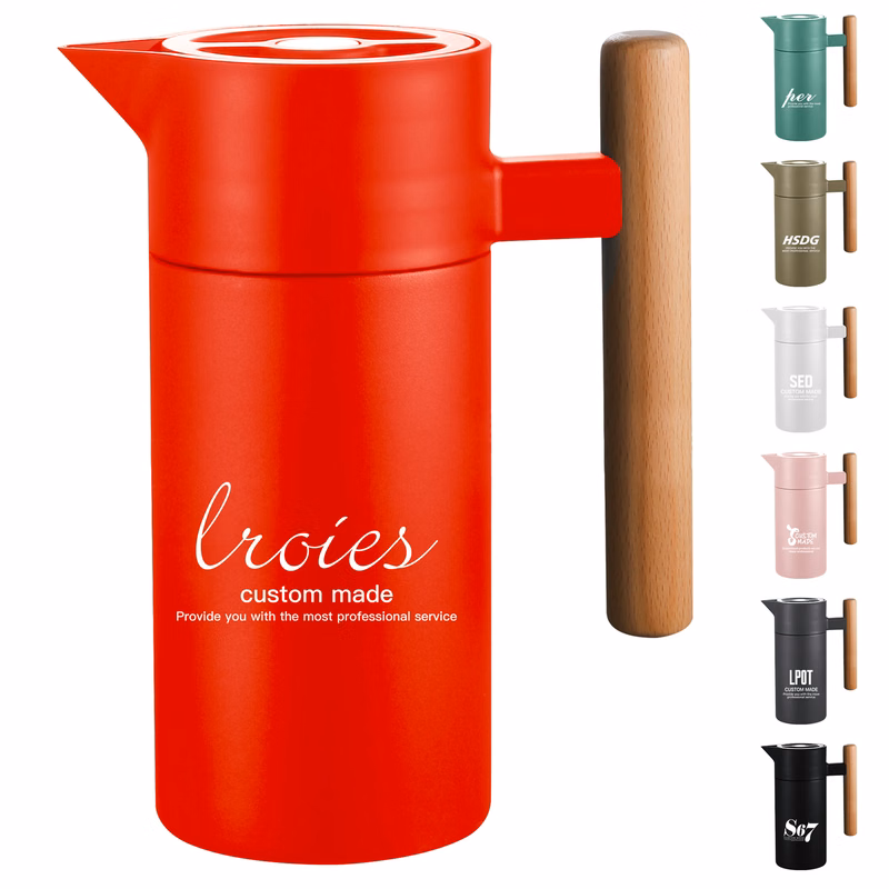 304 Stainless Steel Insulated Kettle With Wooden Handle