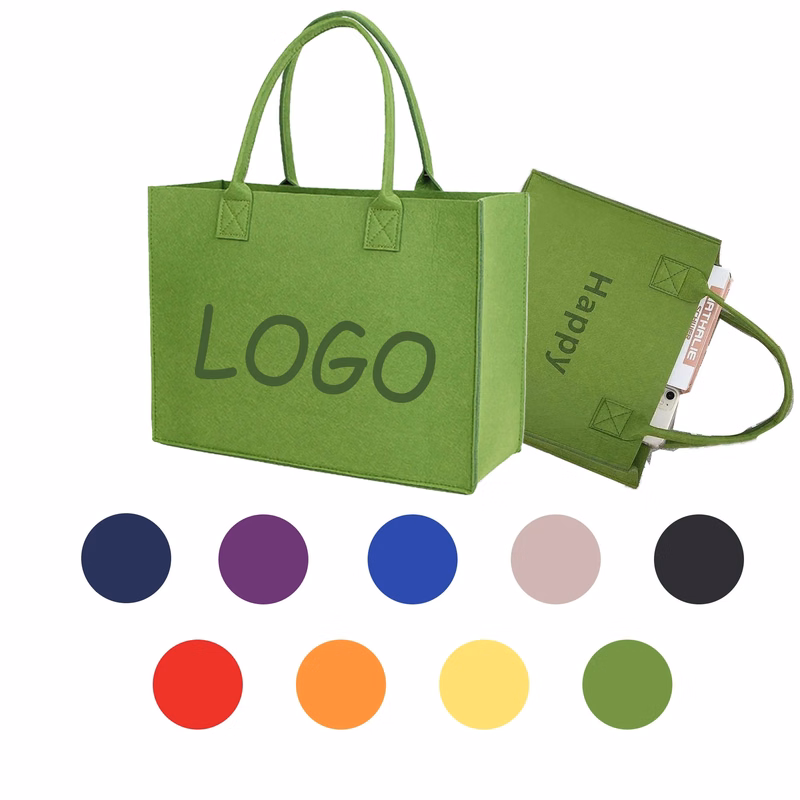 MOQ 10 Multicolor Felt Tote Bag Large Capacity