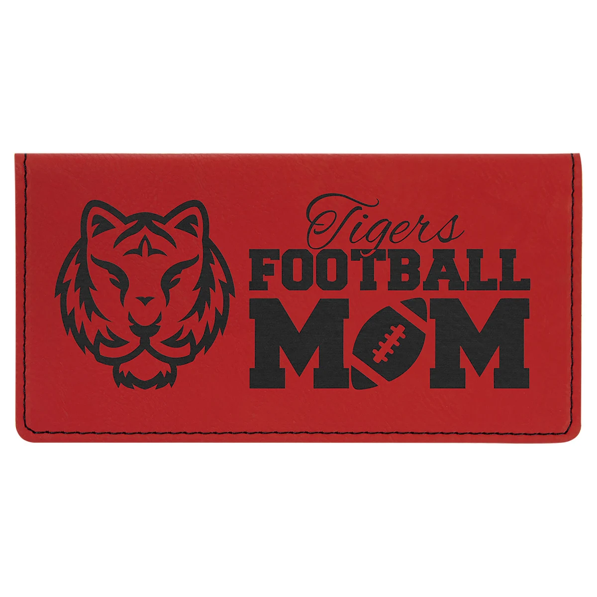 6 3/4" x 3 1/2" Red Leatherette Checkbook Cover 1
