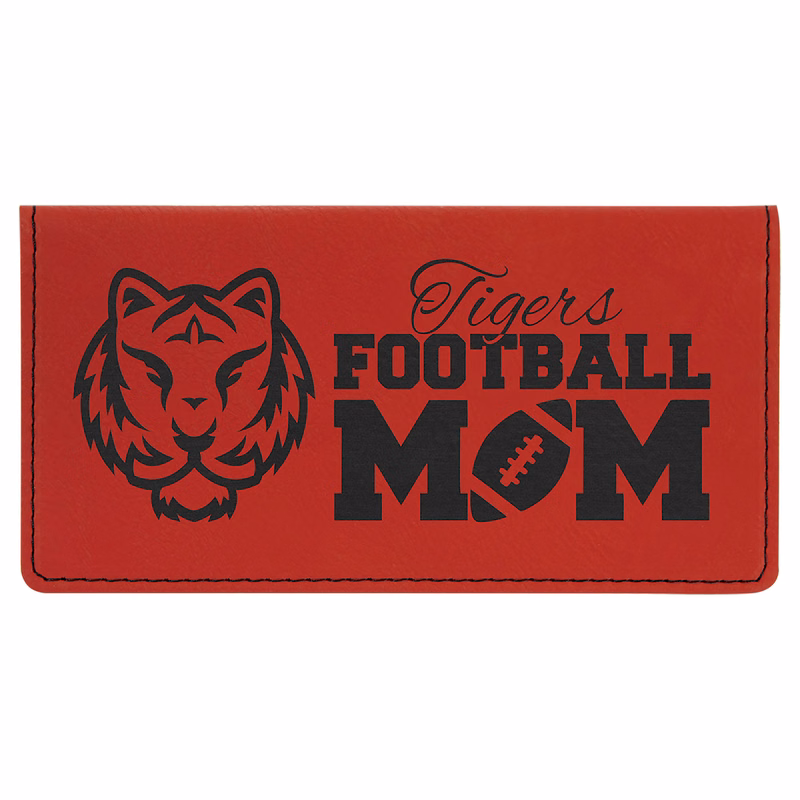 6 3/4" x 3 1/2" Red Leatherette Checkbook Cover